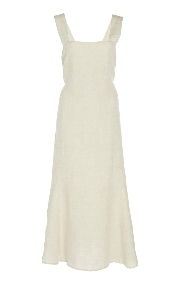 White Story Capri Sand Linen Midi Dress