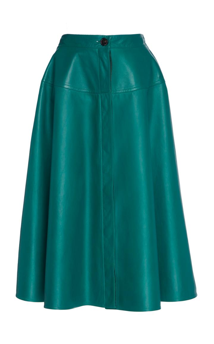 Marni Buttoned Leather Midi Skirt