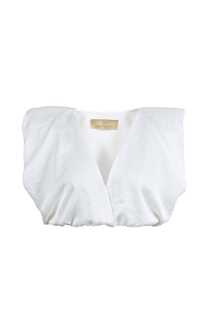 Moda Operandi By Efrain Mogollon Ivana Silk-blend Cropped Top