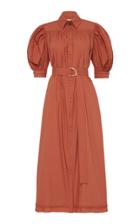 Moda Operandi Aje Manifest Braid-detailed Organic Cotton Midi Shirt Dress