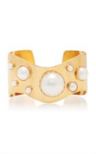 Moda Operandi Rodarte Wavy Gold Cuff With Pearl Details