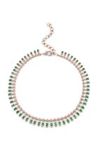 Moda Operandi Shay 18k Rose Gold Dot Dash Emerald And Diamond Necklace