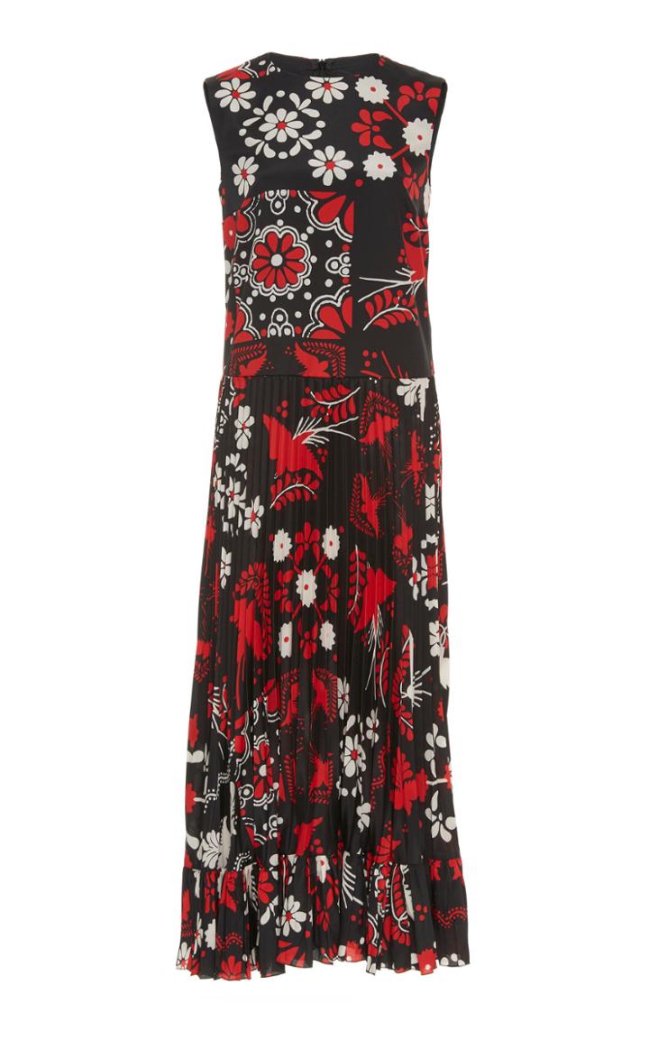 Red Valentino Terrace Print Crepe De Chine Dress