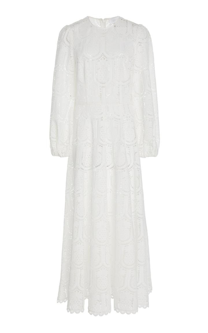 Zimmermann Wayfarer Embroidered High Neck Dress