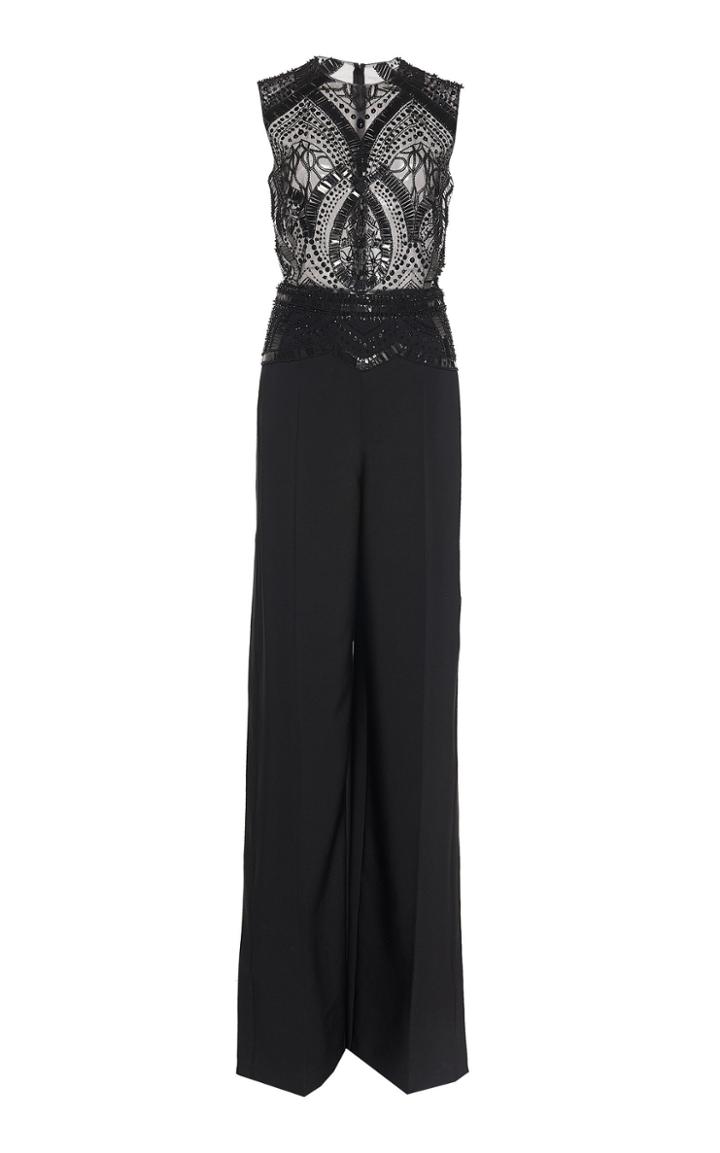 Zuhair Murad Beaded Cady Jumpsuit
