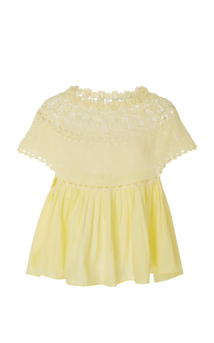 Innika Choo Crochet Collar Cotton Top