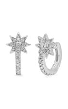 Colette Jewelry Star 18k White-gold And Diamond Huggies