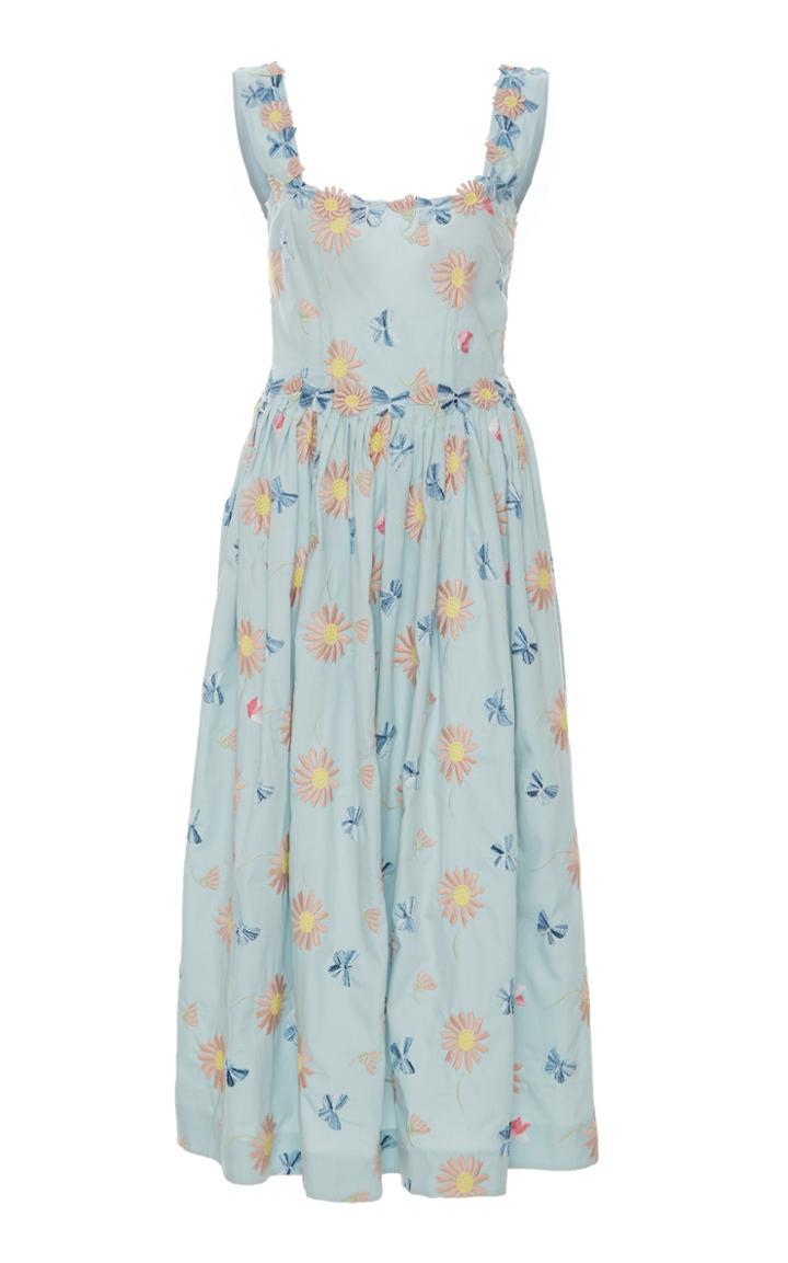 Luisa Beccaria Cotton Embroidered Floral Dress