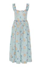 Luisa Beccaria Cotton Embroidered Floral Dress