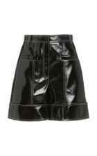Tibi Faux Patent Leather Cuffed Cargo Shorts