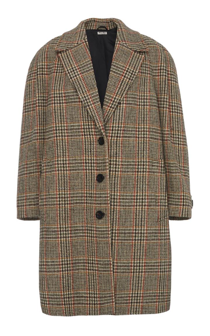 Miu Miu Padded Plaid Coat