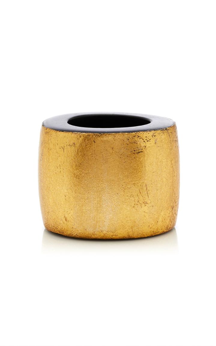 Monies Gretha Gold-foiled Resin Ring Size: 8
