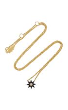 Colette Jewelry Mini Starburst 18k Gold, Onyx And Diamond Necklace