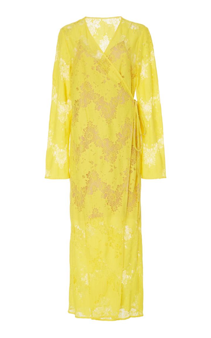 Goen.j Laced Maxi Wrap Coat