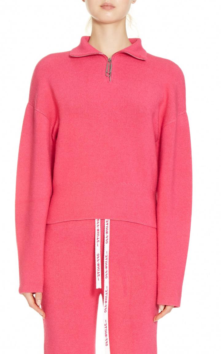 Moda Operandi Off-white C/o Virgil Abloh Cozy Ribbed Cashmere Sweatshirt Size: 36