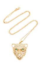 Donna Hourani 18k Gold And Emerald Leopard Pendant Necklace