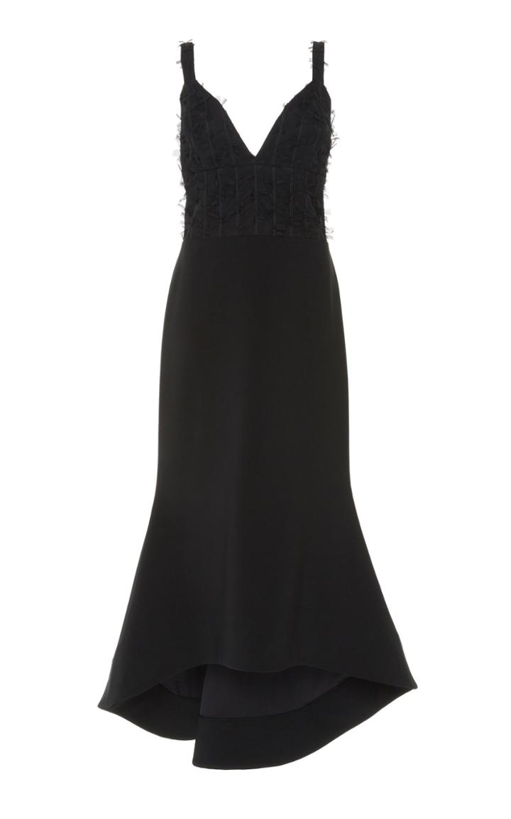 Christian Siriano Black Bow Bodice Crepe Dress