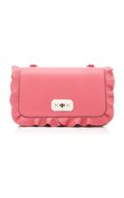 Red Valentino Rock Ruffles Calfskin Leather Shoulder Bag