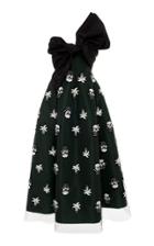 Oscar De La Renta Strapless Embroidered Full Skirt Midi Dress
