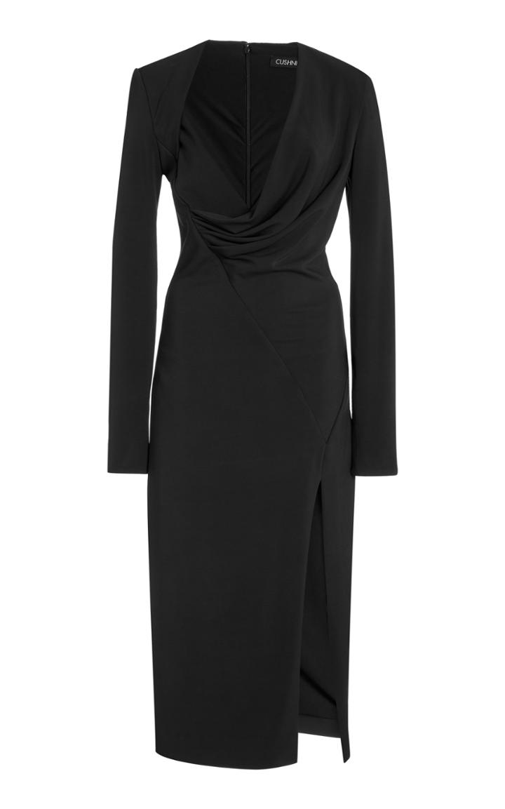 Moda Operandi Cushnie Slit Crepe Midi Dress