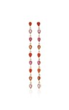 She Bee 14k Gold Coral And Sapphire Drop Earrings