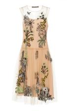 Alberta Ferretti Tulle Drop Waist Dress