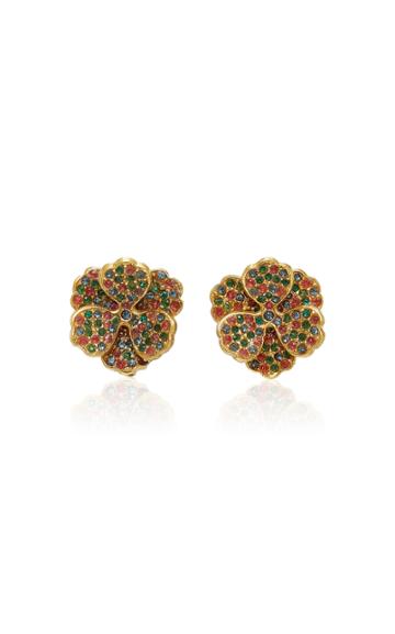 Peracas Flora 24k Gold-plated And Crystal Earrings