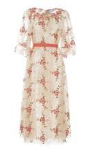 Luisa Beccaria Tulle Embroidered Flowers Dress