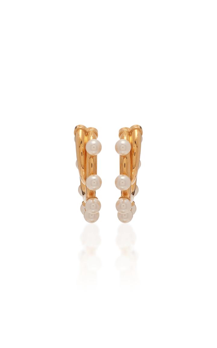 Marco Panconesi For Peter Pilotto Medium Double Hoop Pearl Earring