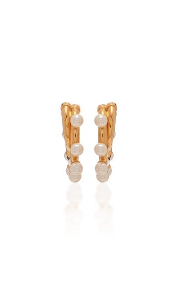 Marco Panconesi For Peter Pilotto Medium Double Hoop Pearl Earring
