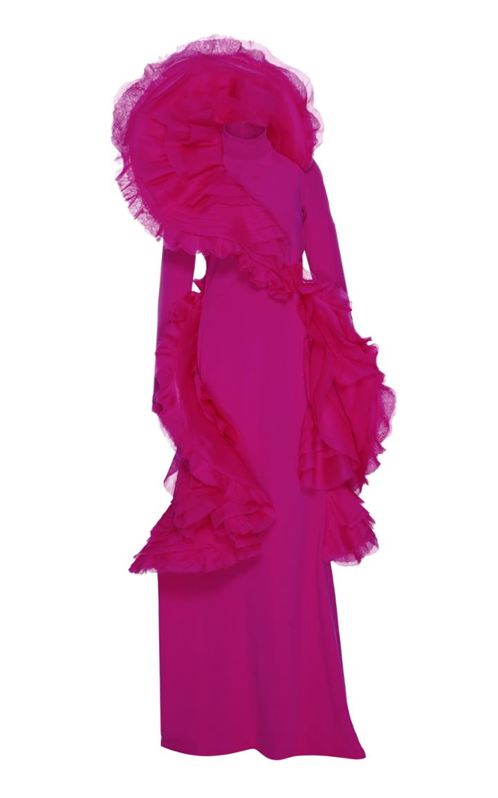 Christian Siriano Hydrangea Flounce Gown