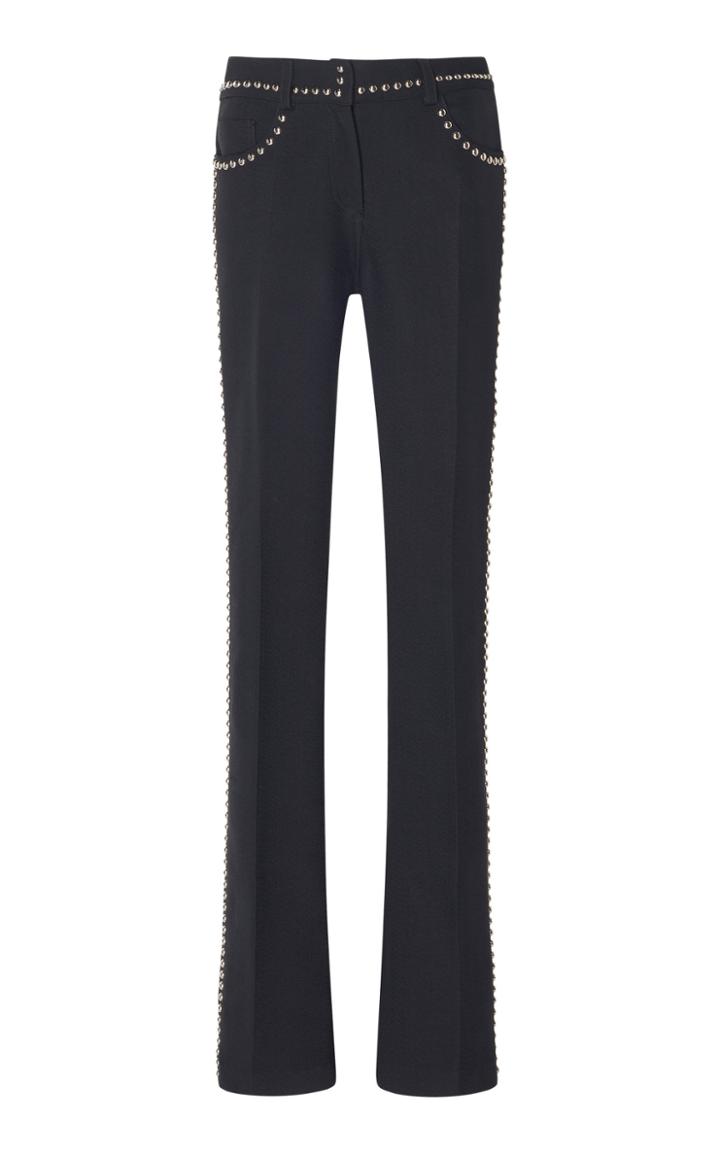 Giambattista Valli Mid Rise Stud Embellished Flared Pants