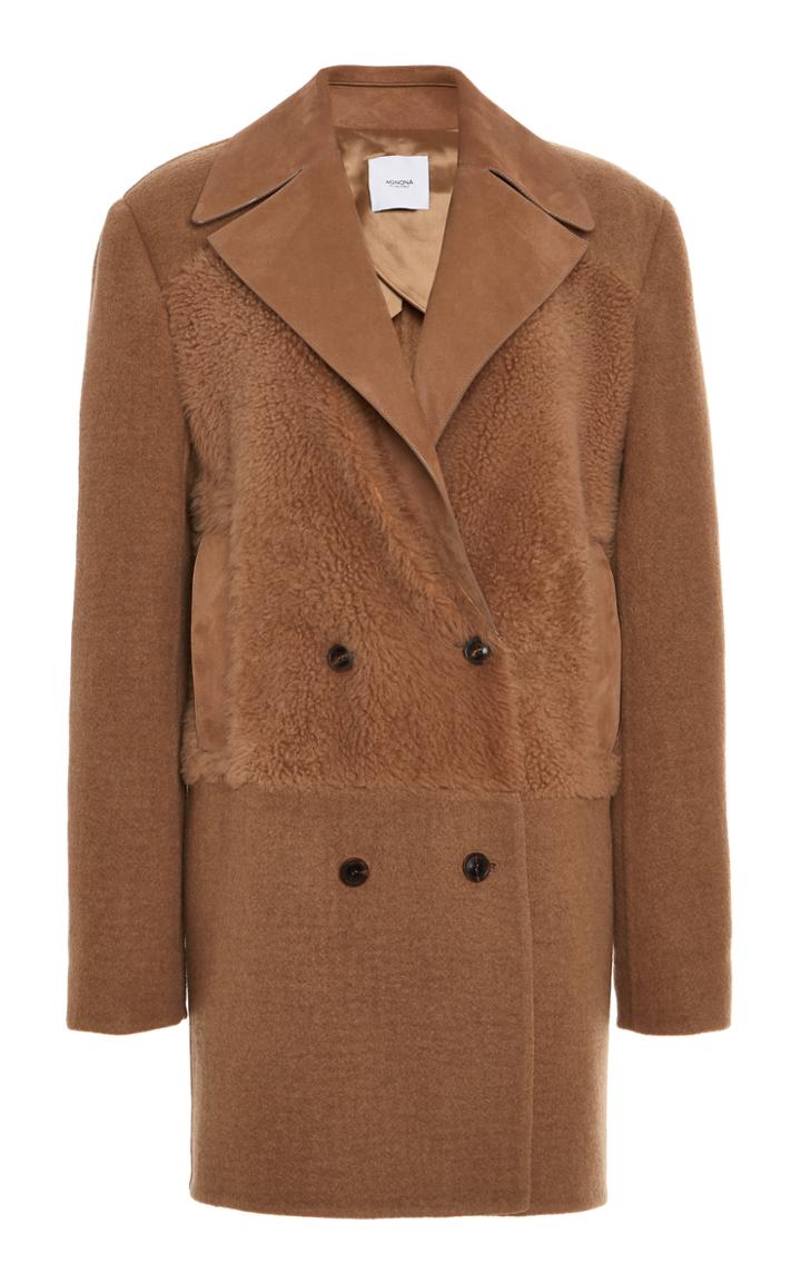 Moda Operandi Agnona Double-breasted Camelhair Peacoat