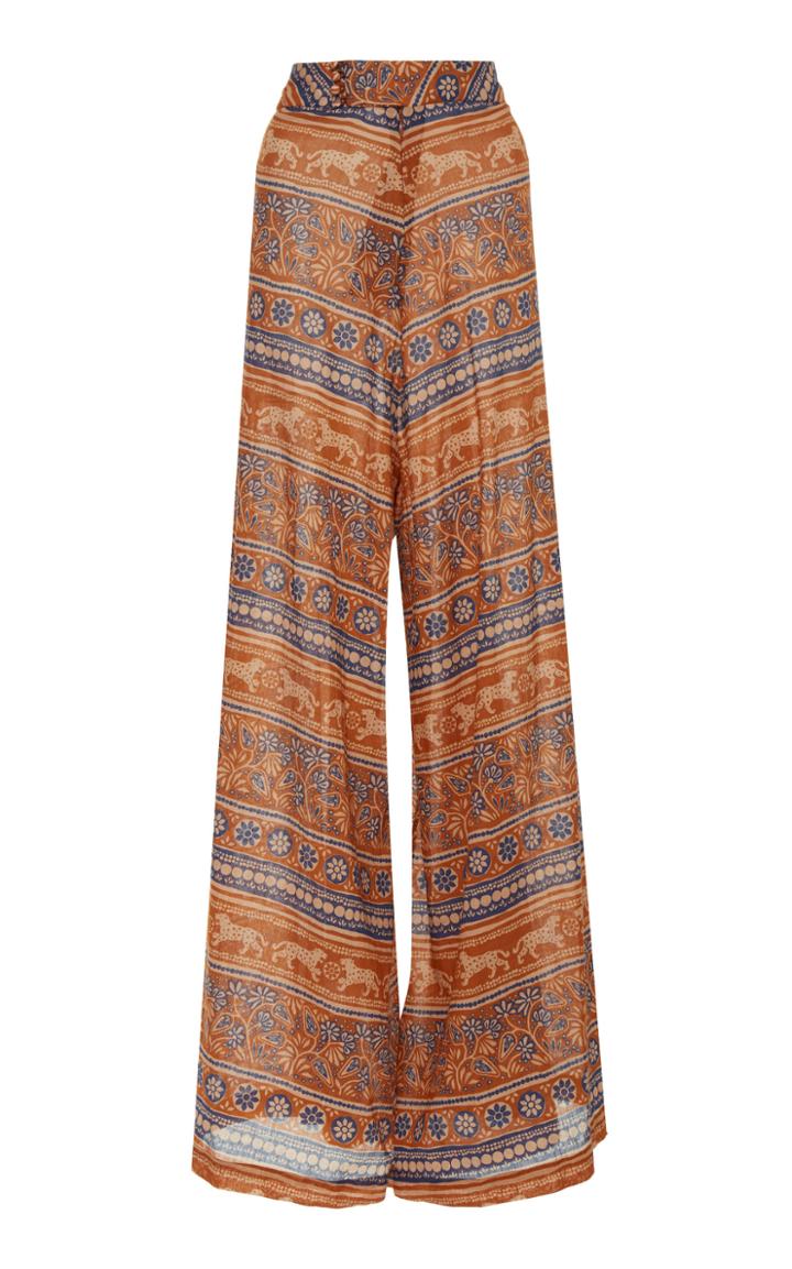 Johanna Ortiz Exclusive Egyptian Conceptuality Printed Broadcloth Wide-leg Pants