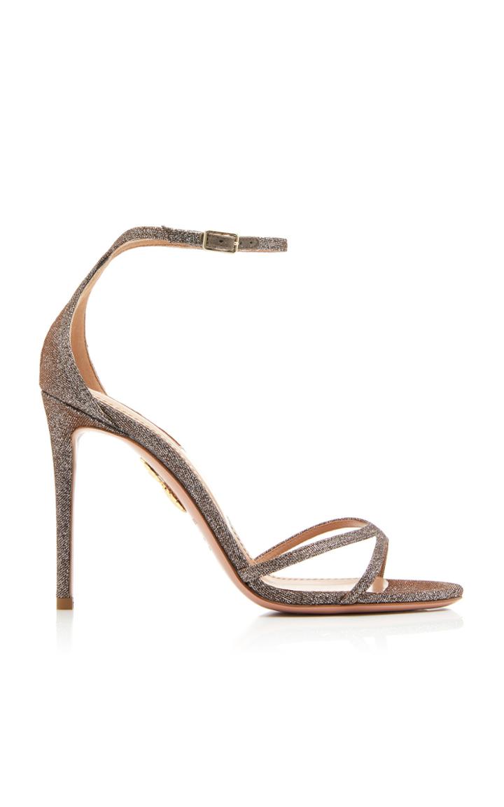 Aquazzura Purist Glittered Leather Sandals