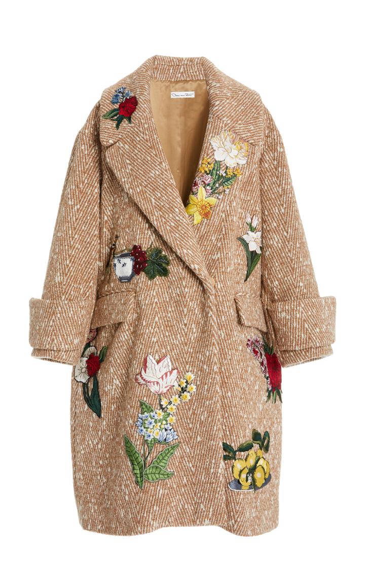 Moda Operandi Oscar De La Renta Wool-blend Patchwork Coat