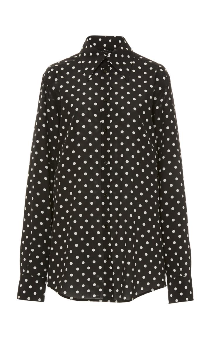 Moda Operandi Dolce & Gabbana Polka Dot Charmeuse Top Size: 38