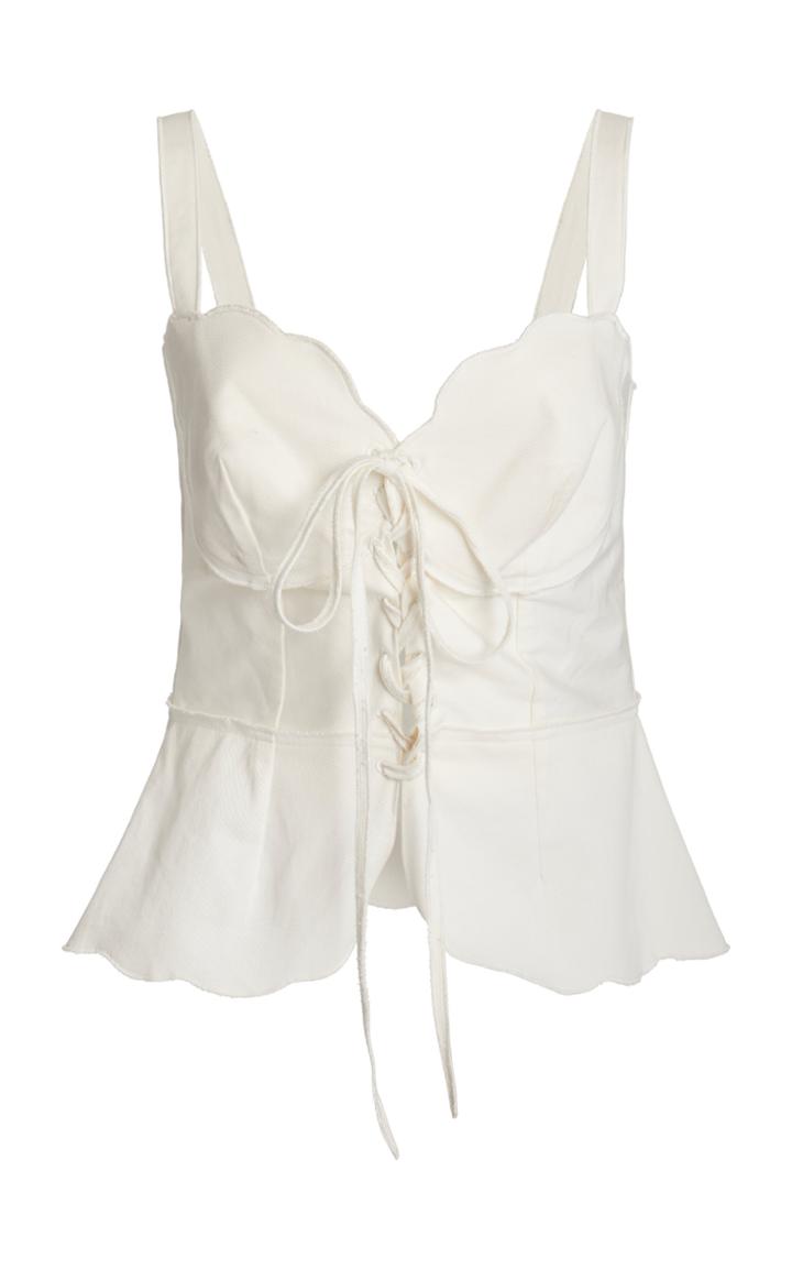 Cult Gaia Shari Tie-detailed Cotton-blend Top