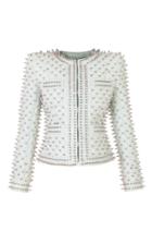 Balmain Spiked Quilted Leather Jacket