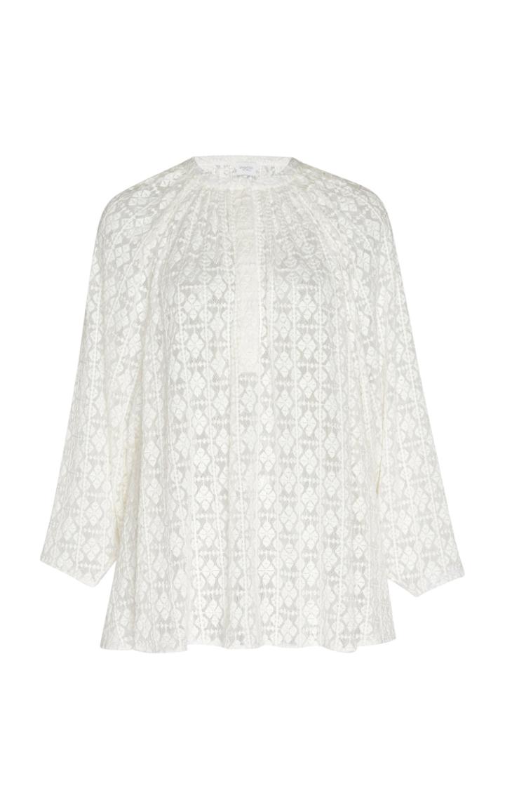 Giambattista Valli Knit Lace 3/4 Sleeve Blouse