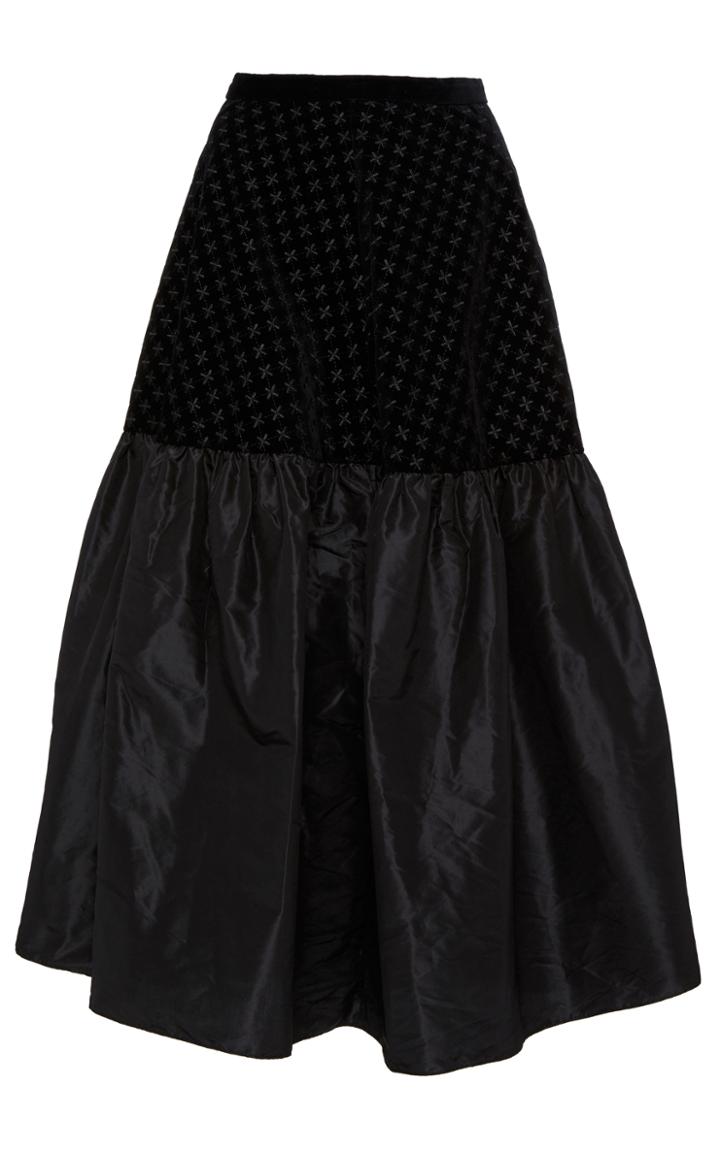 Jill Stuart Sissi Cross Embroidered Full Skirt
