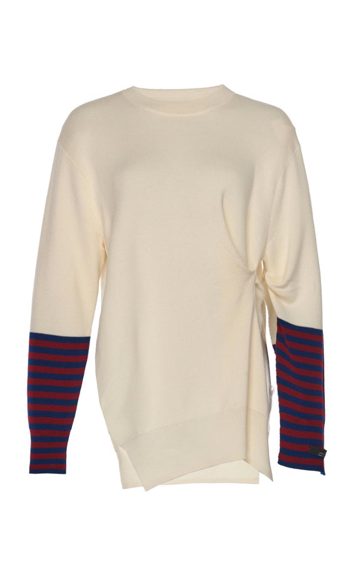 Rokh Stripe-accented Wool-knit Sweater