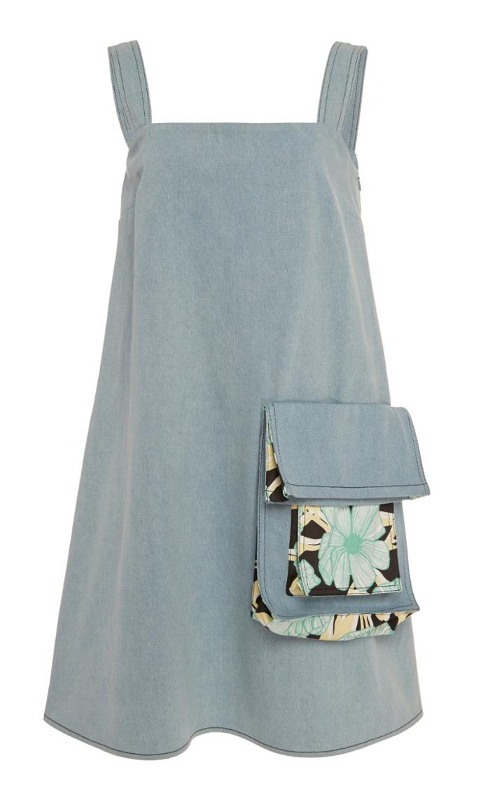 Claudia Li Patched Envelope Pocket Mini Dress