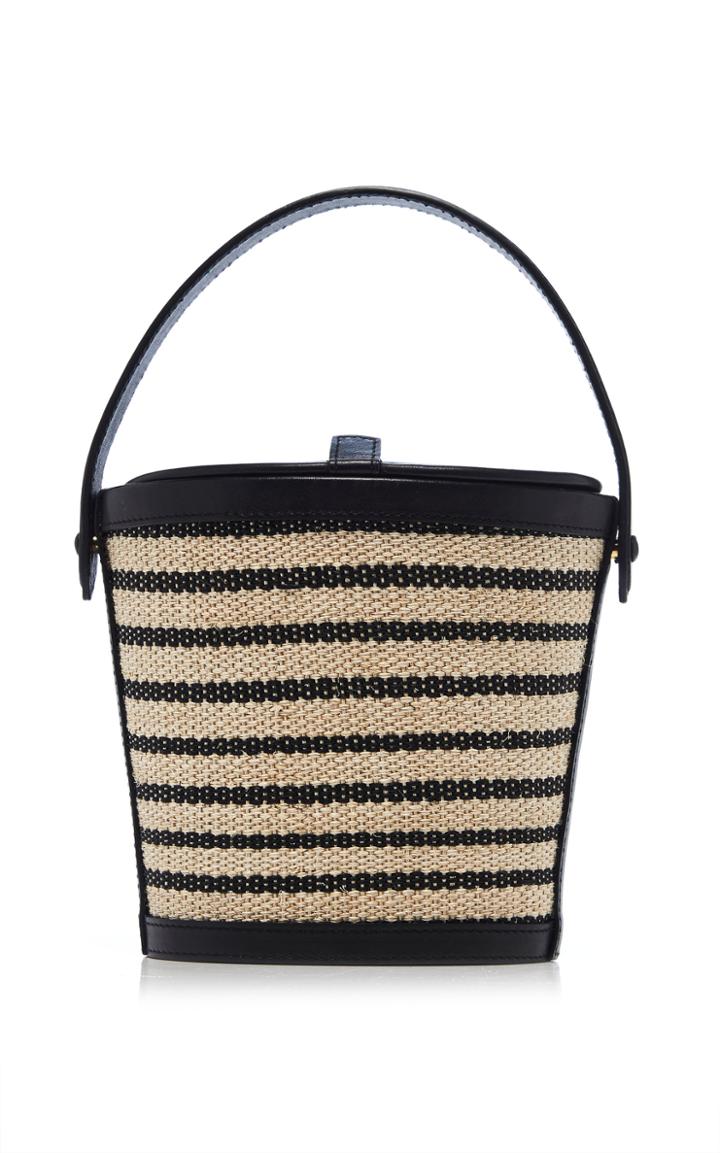 Moda Operandi Hunting Season Striped Nappa Leather Bucket Bag