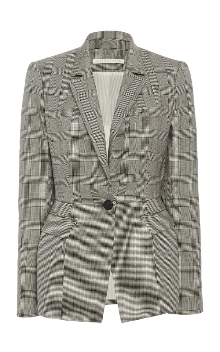 Moda Operandi Veronica Beard Suri Dickey Contrast Printed Peplum Jacket Size: 00