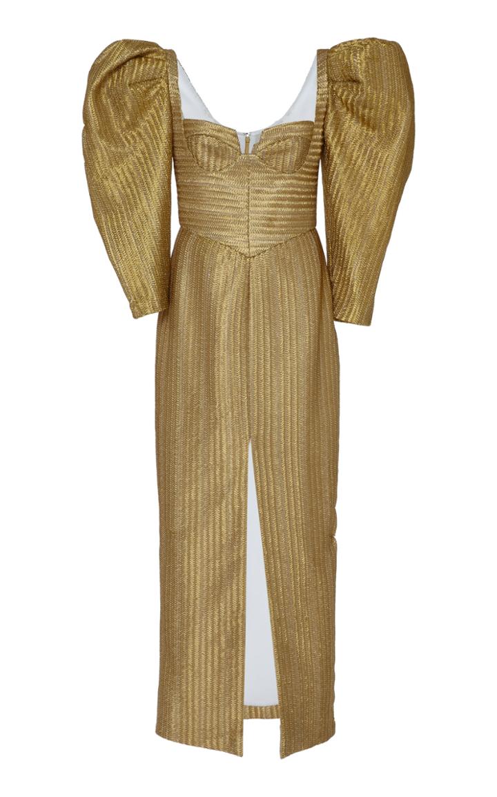 Moda Operandi Sandra Mansour Nuit Bowie Metallic Net Midi Dress Size: 34