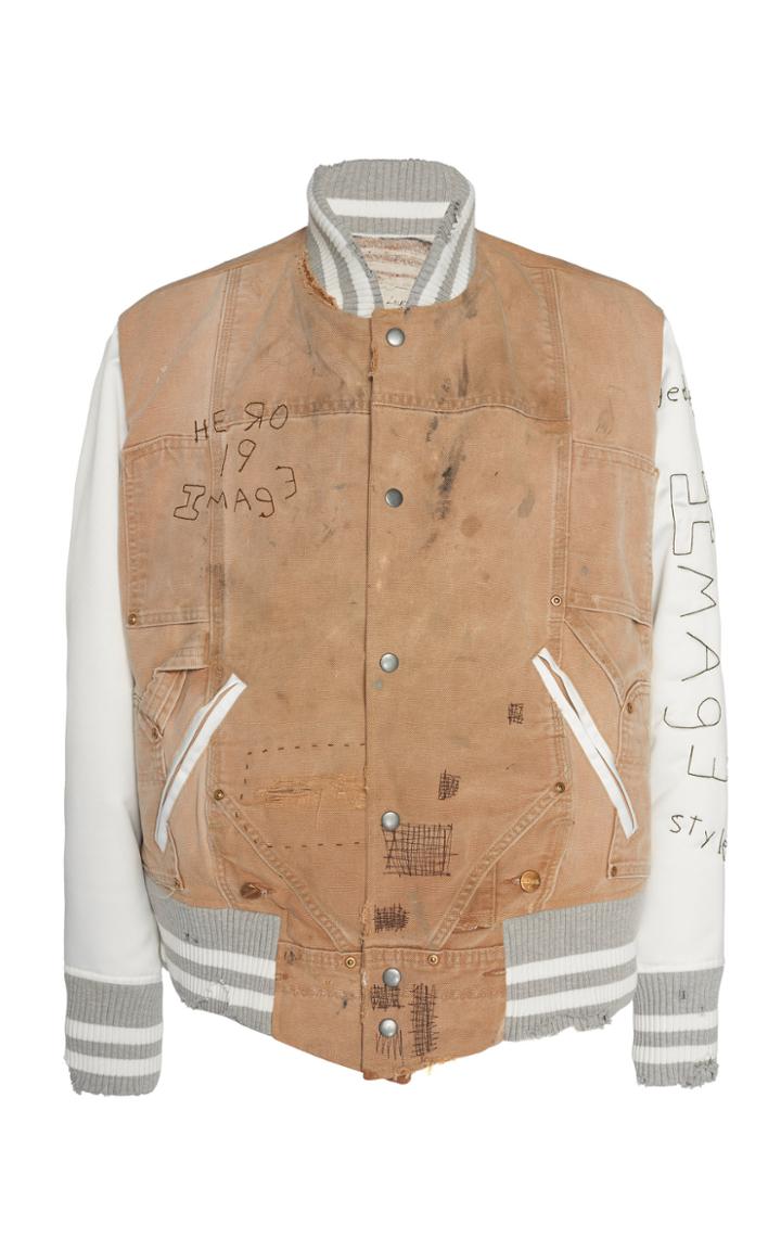 Greg Lauren Canvas Varsity Jacket