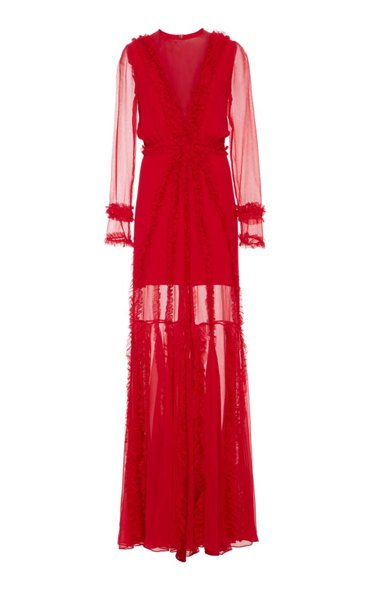 Alexis Janine Illusion Ruffle Gown