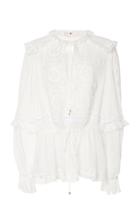 Zuhair Murad Blouson Sleeve Cotton-blend Top