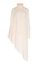 Calvin Klein 205w39nyc Asymmetric Silk De Chine Dress With Ruched Collar